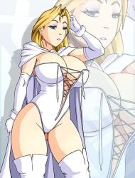 1girls anime_style blonde_hair clothed emma_frost female female_only marvel marvel_comics onagi white_clothing white_queen x-men