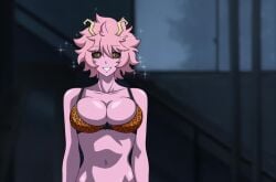 1boy 1girls ambiguous_pov animated arms_at_sides ashido_mina black_sclera bouncing_breasts bra brain_drain breasts bubaigawara_jin cleavage colored_skin dom_pov electrickronos empty_eyes female femsub happy_trance horns hypnosis jin_bubaigawara large_breasts leopard_print looking_at_viewer male male_pov maledom messy_hair midriff mina_ashido mind_control mp4 my_hero_academia navel no_sound open_mouth panties pink_hair pink_skin pov short_hair smile standing_at_attention surprised tech_control twice underwear video yellow_eyes