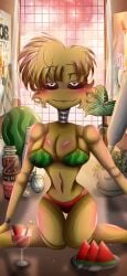 bikini five_nights_at_freddy's fnaf heart-shaped_pupils looking_at_viewer solo_female starstudio_2003 star★_artwork tagme toy_chica_(fnaf) watermelon_bikini