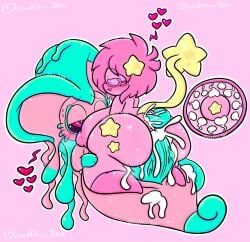 <3 blush cowgirl_position cum cum_in_pussy cum_inside fan_character fecto_forgo heart hearts impregnation kirby kirby_(series) kirby_and_the_forgotten_land lewdchuu_(artist) nintendo ovum penetration pink_areola pink_hair pleasure_face sex vaginal vaginal_penetration