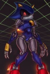 black_sclera blue_body dirtyfox911911 glowing_eyes machine mechanical metal_sonic metal_sonique metallic_body red_eyes robot robot_girl rule_63 self_upload sonic_(series) sonic_the_hedgehog_(series) thick_thighs thighs