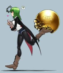 boots breasts cbt cock_and_ball_torture donut green_hair kicking kicking_balls medium_breasts spacezin tagme touhou wriggle_nightbug