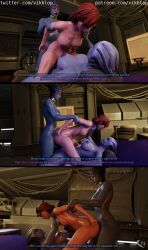 1girls 2futas 3d alien_girl asari asari_futanari asphyxiation athletic_female athletic_futanari big_breasts big_penis blender blender_(software) blue_skin camera cervical_penetration cervix comic comic_page commander_shepard english english_text female female_protagonist femshep forceful futa_on_female futanari human interspecies leaking_cum liara_t'soni mass_effect nude_futanari pale-skinned_female recording romantic short_hair threesome vikhlop