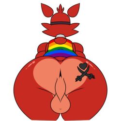 animatronic anthro anthro_only anthrofied anus ass backsack balls belt bent_over big_butt bottomless bottomwear bubble_ass bubble_butt bulge canid canine chubby chubby_anthro chubby_male clothed clothing crop_top eye_patch eyebrows eyewear five_nights_at_freddy's fox foxy_(fnaf) fur genitals heart hook hook_hand lgbt_pride machine male male_only mammal multicolored_clothing multicolored_crop_top multicolored_shirt multicolored_thong nt6969 pattern_clothing presenting presenting_anus presenting_ass presenting_balls presenting_butt pride_color_clothing pride_color_crop_top pride_color_shirt pride_color_thong pride_color_topwear pride_colors print_clothing rainbow_pride_colors robot shirt shorts simple_background six-stripe_rainbow_pride_colors skull_and_crossbones smile solo striped_clothing stripes tank_top tattoo tattoo_on_ass tattoo_on_butt teeth testicles thick_ass thick_butt thick_thighs thong topwear torn_clothing tuft underwear video_games white_background