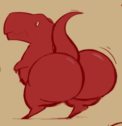 big_ass bubble_butt dinosaur feral huge_ass red_skin smokey_blokey solo tagme