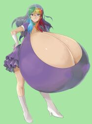 1girls big_ass breasts_bigger_than_head breasts_bigger_than_torso chounyuu-tan colorful_hair enormous_breasts gigantic_breasts grey_hair hand_on_hip heel_boots huge_ass huge_breasts hyper hyper_breasts lionessjenna long_hair looking_at_viewer massive_breasts multicolored_hair smile standing tagme