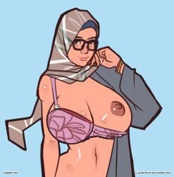 1girls big_breasts bolapistarize breasts_out hijab