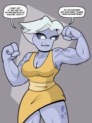 1girls alien alien_girl american_mythology armpits classic_alien dialogue ducktales_(2017) female_only flexing folklore grey_alien grey_skin monster_girl muscle_girl muscles muscular muscular_arms muscular_female mythology nasiri_(artist) north_american_mythology penumbra_(ducktales) public_domain purple_eyes roswell_grey skirt solo solo_female sweat sweating sweaty sweaty_armpits three_fingers top urban_legend white_hair