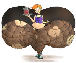 1girls ass_bigger_than_breasts ass_bigger_than_head colossal_ass enormous_ass fishnets gigantic_ass huge_ass hyper_ass massive_ass meat_wall_(body_type) ohdangdoof roller_skates serving short_hair tagme thick_thighs torn_clothes torn_clothing wide_hips