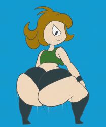 1girls animated ass big_ass black_eyes bouncing_ass brown_hair butlova cute cyborg dat_ass female female_only gym_uniform huge_ass looking_at_viewer looking_back mighty_switch_force mp4 no_sound patricia_wagon solo solo_female tagme twerking video webm