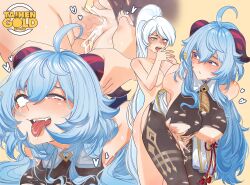 1futa 1girl1futa 1girls ahe_gao anal anal_fingering areolae artist_name bent_over big_breasts blue_hair breasts clothed clothing crossover cum cum_in_ass cum_inside duo female fingering futa_on_female futanari ganyu_(genshin_impact) genshin_impact horn_grab horns human humanoid large_breasts light-skinned_female light-skinned_futanari light_skin mostly_clothed nipples nude pantyhose penis rolling_eyes rwby sex standing taihengold tongue tongue_out vaginal_penetration weiss_schnee white_hair