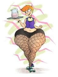 1girls ass_bigger_than_breasts ass_bigger_than_head dumptruck_ass enormous_ass enormous_thighs fat_ass fat_thighs fishnets gigantic_ass huge_ass huge_thighs hyper_ass massive_ass ohdangdoof roller_skates serving short_hair tagme thick_thighs wide_hips