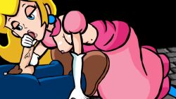 animated blonde_hair blowjob blue_eyes breast_grab breasts_out exposed_breasts fellatio gloved_handjob gloves handjob laying_down loop mario mario_(series) on_knees oral oral_sex partially_clothed princess_peach spanktoons sucking_penis super_mario_bros. super_mario_bros._(nes)