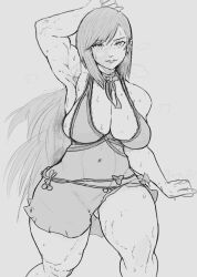 armpit armpits belly belly_button big_breasts black_hair breasts final_fantasy final_fantasy_vii hips huge_breasts huge_thighs monochrome muscular muscular_female revealing_clothes sweat sweating sweaty thick thick_thighs thighs tifa_lockhart toned tummy wide_hips yoracrab