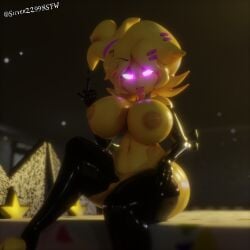 3d boobs breasts cally3d chica_(cally3d) chica_(fnaf) chiku chiku_(cryptia) clazzey cryptiacurves fazclaire's_nightclub firm_breasts five_nights_at_freddy's fnaf fredina's_nightclub huge_breasts latex nipples nsfw round_breasts scottgames silver2299 watermark wide_hips