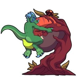 animated anthro bare_backstreets blowjob furry interspecies jasonafex kabier male plant plant_monster riding scalie sex short_playtime tongue vergence