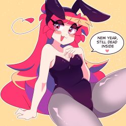 :3 breasts bunny_ears bunnysuit fake_animal_ears female lee_(secretnarcissist) leotard pantyhose secretnarcissist tagme thighs