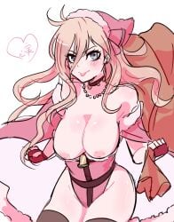 bare_shoulders breastless_clothes breasts breasts_out bunnysuit danganronpa danganronpa_v3 exposed_breasts female_only highleg iruma_miu kokomi large_breasts leotard skimpy_clothes straight_hair thick_thighs thighs topless topless_female wakipai