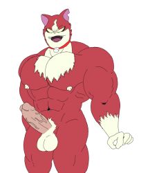 balls big_muscles jibanyan jibanyan_(shadowside) level-5 solo yo-kai_watch yokai youkai youkai_watch youkai_watch_shadowside yōkai