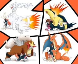 1girls 4boys anal anthro canine charizard entei furry hooves mega_charizard_y nelsonnoir no_humans pokemon pokemon_(species) pokemon_bw pokemon_gsc pokemon_rgby reshiram size_difference typhlosion