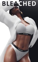 10:16 1girls 3d 3d_(artwork) athletic big_breasts black_hair bleached bleached_clothing blizzard_entertainment close-up dark-skinned_female dark_skin egyptian egyptian_female female female_only female_protagonist fit_female fur_coat gold_jewelry grvty3d large_breasts middle_eastern middle_eastern_female overwatch pharah pinup shiny_skin short_hair simple_background solo sports_bra sportswear sweat sweatdrop tattoo