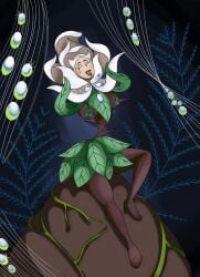 1girls alice_in_wonderland alice_in_wonderland_(1951_film) closed_eyes disney female flower large_breasts nelsonnoir open_mouth plant plant_girl solo thorns white_rose