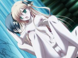 akebi_yusa blonde_hair breast_grab canvas_(series) canvas_3 censored game_cg green_eyes highres long_hair nude open_mouth sex tanihara_natsuki vaginal_penetration valentine_pink