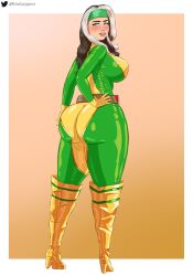 1girls anna_marie ass badshipper big_ass boots cosplay female female_only marvel marvel_comics rogue_(x-men) solo thick_ass thick_thighs x-men