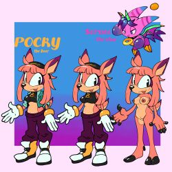 absurd_res anthro cervid clothed clothed/nude clothing fan_character female freckles geek_illustrations genitals hi_res mammal model_sheet nipples nude pocky_the_deer pussy reference_image solo