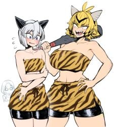 armpits bare_shoulders big_breasts breasts cryogonal electabuzz female female_only gijinka glalie hips human human_only large_breasts personification pokemon spacezin thick thick_thighs thighs wide_hips