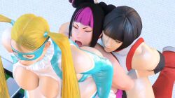 2020s 2022 3d 3girls animated ass blonde_hair capcom female female_focus female_only hi_res highres juri_han kishi lesbian licking_ass loving_it no_sound pleasure_face rainbow_mika short_playtime street_fighter street_fighter_v tagme video yamato_nadeshiko yamato_nadeshiko_(street_fighter) yuri