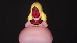 bethesda_softworks big_breasts big_lips bimbo bimbo_lips bimbofication bimbofied blonde_hair botox breasts_bigger_than_head brown_skin busty dark-skinned_female dark_skin ganguro gyaru hourglass_figure huge_breasts huge_hips hyper_bimbo large_breasts lipstick makeup plump_lips shiny_skin silicone silicone_implants skyrim tagme the_elder_scrolls yellow_hair