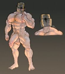 abs absurd_res armor balls biceps big_balls big_muscles big_pecs big_penis blush body_hair erection feet foreskin genitals gryblak hair headgear helmet hi_res huge_balls huge_cock human humanoid_genitalia humanoid_penis hyper hyper_genitalia hyper_nipples hyper_penis knight male mammal muscular muscular_male nipples nude pecs penis pubes simple_background solo vein veiny_penis warrior