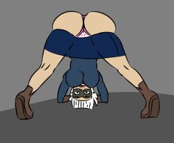 ass ass_up bandit bandit_(clash_royale) big_ass big_breasts breasts clash_(series) clash_royale clothed clothed_female clothing exposed_panties female female_only fully_clothed fully_clothed_female jack-o'_pose looking_back looking_back_at_self mask masked masked_female mouth_open panties pink_panties skirt skirt_down solo solo_female white_hair