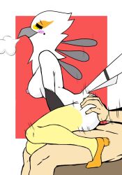 accipitriform aggressive_retsuko anthro aptom7747 ass avian beak bird black_body black_fur blush breasts breath butt_grab closed_eyes duo faceless_character faceless_male female female_penetrated fluffy fluffy_tail fur hand_on_butt hi_res human human_on_anthro interspecies light-skinned_male looking_pleasured male male/female male_penetrating male_penetrating_female mammal multicolored_body multicolored_fur nipples on_bottom on_top panting penetration penile penile_penetration reverse_cowgirl_position sanrio secretary_bird secretary_washimi sex smooth_fur yellow_body yellow_fur