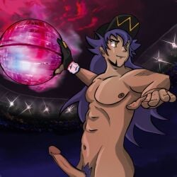 bonwr erect_penis erection hard_on leafithirst leon_(pokemon) long_hair male_only muscles muscular muscular_male pokeball pokemon pokemon_ss