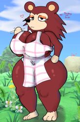 2022 alternate_breast_size animal_crossing artist_request big_breasts breasts female female_only fur furry nintendo nipples rose_dax rosededax sable_able tagme thick_thighs thighs wide_hips