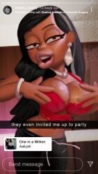 2d authorialnoice busty dark-skinned_female dark_skin female hourglass_figure roberta_tubbs selfie tagme the_cleveland_show wide_hips