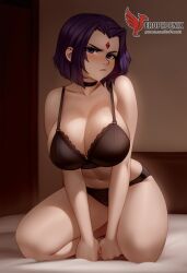 1girls 2d ai_generated ass back big_ass big_breasts dc dc_comics erophoenix female female_focus from_behind full_body jewelry long_hair looking_at_viewer nude pale_skin pale_skinned_female patreon_username pointy_ears purple_eyes purple_hair raven_(dc) short_hair sideboob solo teen_titans thick thick_thighs uncensored