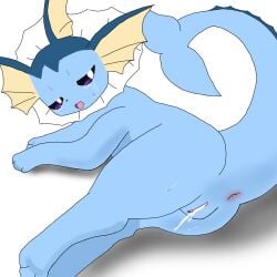 2025 4_toes after_sex anus ass big_tail blue_body canine clitoris crying cum cum_in_pussy cum_inside digital_media_(artwork) drooling ear_fins eeveelution female female_focus female_only feral frill_(anatomy) furry generation_1_pokemon genital_fluids genitals hi_res interspecies looking_at_viewer lying mammal membrane_(anatomy) nintendo nude on_side pink_pussy pokemon pokemon_(species) pussy raised_tail saliva saliva_string shadow simple_background solo solo_focus sweat tagme tail tears vagina vaporeon video_games vulva