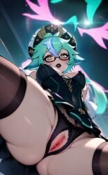 ai_generated alucardsnakexz27 genshin_impact goth sacarosa_(genshin_impact) sucrose_(genshin_impact)
