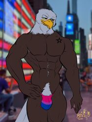 5_fingers abs accipitrid accipitriform america_(thebigblackcod) anthro anthro_focus armpit_hair artist_signature avian bald_eagle beak belly_tuft biceps big_abs big_bulge big_muscles big_pecs big_quads bird bisexual bisexual_pride_colors black_sclera black_tattoo blue_bottomwear blue_clothing blue_eyes blue_swimwear blue_thong blue_underwear bottomwear brown_body brown_feathers building bulge cheek_tuft chest_tattoo city closed_smile clothed clothed_anthro clothed_male clothing cocky colored dark_sclera dated deltoids detailed_background digital_drawing_(artwork) digital_media_(artwork) eagle flat_colors front_view group half-closed_eyes happy happy_trail head_tuft heart holding_hip huge_muscles huge_pecs human humanoid_hands hunk lgbt_pride_colors looking_aside looking_at_viewer looking_away male male_anthro male_focus male_human male_only manly multicolored_bottomwear multicolored_clothing multicolored_swimwear multicolored_thong multicolored_underwear muscles muscular muscular_anthro muscular_male neck_tuft night obliques outside pecs pink_bottomwear pink_clothing pink_swimwear pink_thong pink_underwear pinup pubes public purple_bottomwear purple_clothing purple_swimwear purple_thong purple_underwear quads sea_eagle serratus serratus_anterior signature skimpy skyscraper smile smiling smiling_at_viewer solo_focus standing star_symbol star_tattoo swimwear tail_feathers tattoo thebigblackcod thong thong_only three-quarter_portrait tight_bottomwear tight_clothing tight_swimwear tight_underwear toony topless topless_anthro topless_male trapezius triceps two_tone_body two_tone_feathers underwear underwear_only white_body white_feathers white_pubes white_tail_feathers yellow_beak