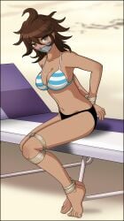 1girls 2022 alternate_version_available barefoot beach beach_chair beach_clothes bikini bondage bound bound_ankles bound_legs bound_wrists breasts brown_hair cleavage danganronpa danganronpa_2:_goodbye_despair danganronpa_s:_ultimate_summer_camp feet female female_only femsub gag gagged grey_eyes just_some_guy large_breasts outdoors owari_akane revealing_clothes solo solo_female straight_hair super_danganronpa_2 tanned tanned_female tanned_girl tanned_skin tape tape_gag taped_mouth tied_up