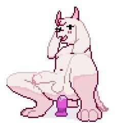 animated bodily_fluids deltarune digital_media_(artwork) genital_fluids genitals kondoee male male_only penis pixel_(artwork) pixel_animation precum ralsei solo solo_male toy undertale_(series)