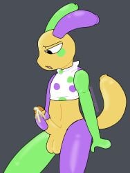 anthro bad_anatomy balloon canelitabunny dandy's_world jerking_off looey_(dandy's_world) masturbation