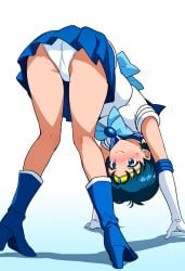 1girls ai_generated ami_mizuno ass bent_over bishoujo_senshi_sailor_moon panties pantyshot sailor_mercury solo white_panties