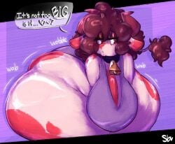 1girls anthro ass_bigger_than_head ass_bigger_than_torso bovine cow_girl cow_humanoid cowgirl denial enormous_ass huge_breasts hyper hyper_ass in_denial lewdcoalpuff pout pouting red_body red_skin solo_female tagme talking talking_to_viewer wobbling_ass