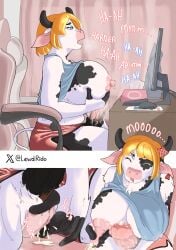 animal_genitalia big_breasts cow_girl fingering furry futa_only futanari horse_penis horsecock intersex masturbation nipples pussy pussy_juice