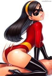 1boy 2025 ai_generated artist_name ass black_hair breasts crazyfishbones female long_hair original sex straddling straight thighhighs