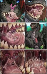 acidic anthro anthro_on_feral anthro_prey black_body black_claws black_pawpads black_scales black_wings blue_eyes bodily_fluids buckteeth claws comic cum cumshot day dragon duo ejaculation english_text erection eyewear eyewear_only fangs feral feral_pred fur genital_fluids genitals glasses glasses_only glistening glistening_eyes grass grey_body grey_scales hair hi_res humanoid_genitalia humanoid_penis in_mouth inside_mouth lagomorph larger_feral larger_male larger_pred leporid male male/male male_anthro male_feral male_pred male_prey mammal mane masturbating_pred masturbation membrane_(anatomy) membranous_wings mythological_creature mythological_scalie mythology no_sclera nude nude_anthro nude_male nude_prey on_tongue open_mouth oral_vore outside palate pawpads penile penile_masturbation penis pink_body pink_eyes pink_fur pink_hair pink_inner_ear pink_mouth pink_penis pink_tongue plant purple_hair rabbit red_mane red_penis ridged_penis saliva saliva_string scales scalie semi-anthro sharp_teeth short_hair size_difference smaller_anthro smaller_male spread_legs spreading teeth text tongue tongue_out uvula_on_head vore wearing_glasses white_claws wings zoophilia